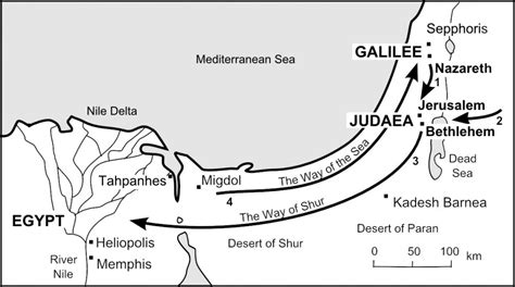 Journeys of Mary and Joseph Map .
